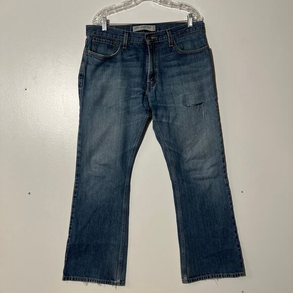 Levi’s 527 Low Bootcut Distressed Blue 5 Pocket Jeans Men’s Size 34x30 - Picture 1 of 7